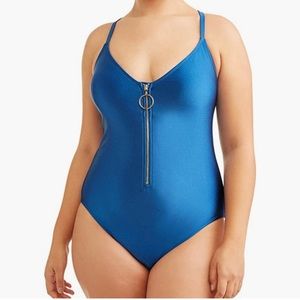No Boundaries PLUS SIZE Dashing Blue One Piece Bathing Suit